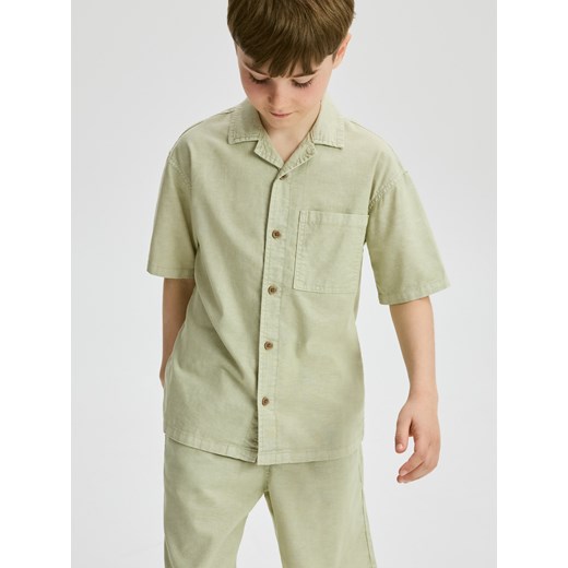 Reserved - Komplet z lnem - oliwkowy ze sklepu Reserved w kategorii Komplety chłopięce - zdjęcie 186088676