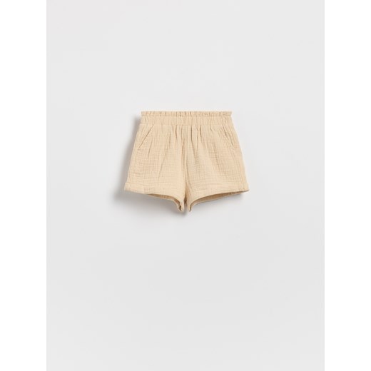 Reserved - Muślinowe szorty - beżowy Reserved 80 (9-12 m.) Reserved okazyjna cena