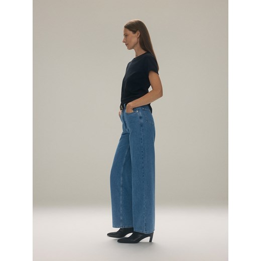 Reserved - Jeansy wide leg - niebieski ze sklepu Reserved w kategorii Jeansy damskie - zdjęcie 186089438