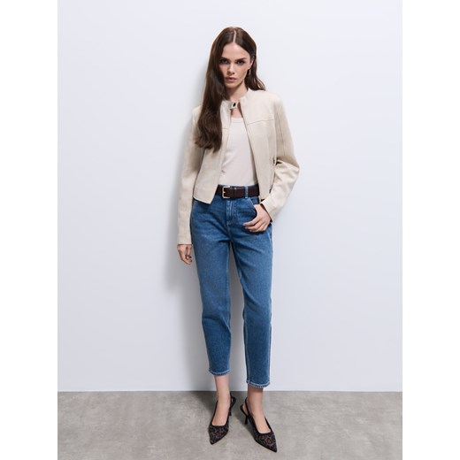 Mohito - Jeansy mom slim petite - niebieski ze sklepu Mohito w kategorii Jeansy damskie - zdjęcie 186090207