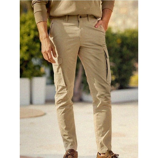 Sinsay - Spodnie slim cargo - beżowy ze sklepu Sinsay w kategorii Spodnie męskie - zdjęcie 186090698