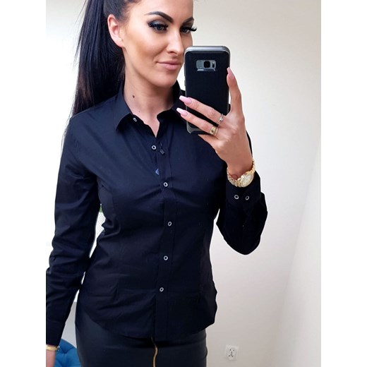 elegancka koszula kelnerska lavino kolor czarny ze sklepu STYLOWO w kategorii Koszule damskie - zdjęcie 186090998