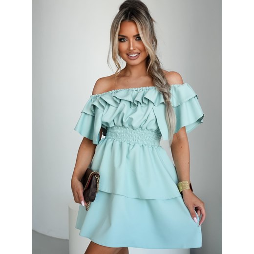 sukienka hiszpanka valentina by mielczarkowski polski produkt -  szałwia ze sklepu STYLOWO w kategorii Sukienki - zdjęcie 186091079