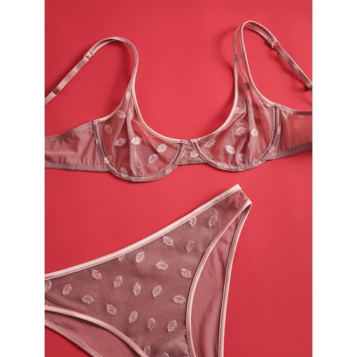 Reserved - Majtki figi z metalizowaną nitką - brudny róż ze sklepu Reserved w kategorii Majtki damskie - zdjęcie 186092575