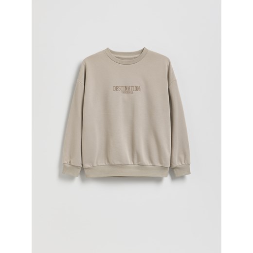 Reserved - Bluza z nadrukiem - beżowy ze sklepu Reserved w kategorii Bluzy męskie - zdjęcie 186093335