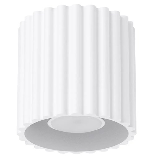 Biała lampa sufitowa ryflowana T1-P14 ze sklepu Edinos.pl w kategorii Lampy sufitowe - zdjęcie 186093647