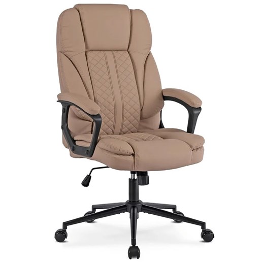 Beżowy fotel obrotowy H2-S02 ze sklepu Edinos.pl w kategorii Krzesła biurowe - zdjęcie 186093729