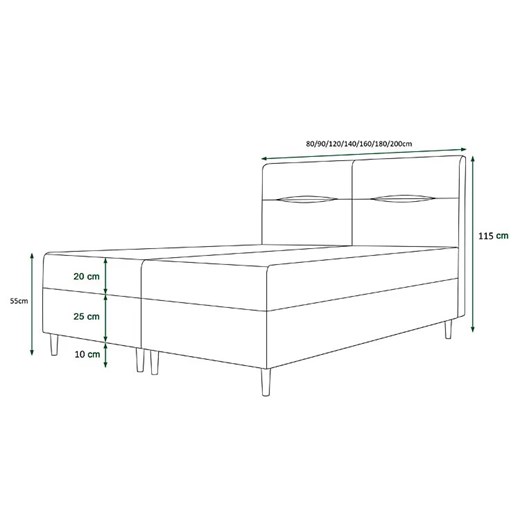Czerwone nowoczesne lóżko z pojemnikiem 6 rozmiarów - Velinar Elior Edinos.pl