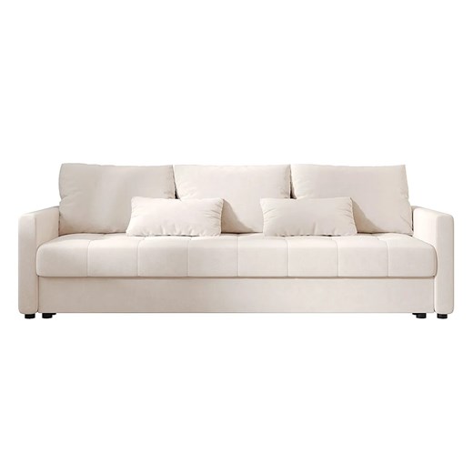Kremowa welurowa sofa tapicerowana N4-M33 ze sklepu Edinos.pl w kategorii Sofy i kanapy - zdjęcie 186094419