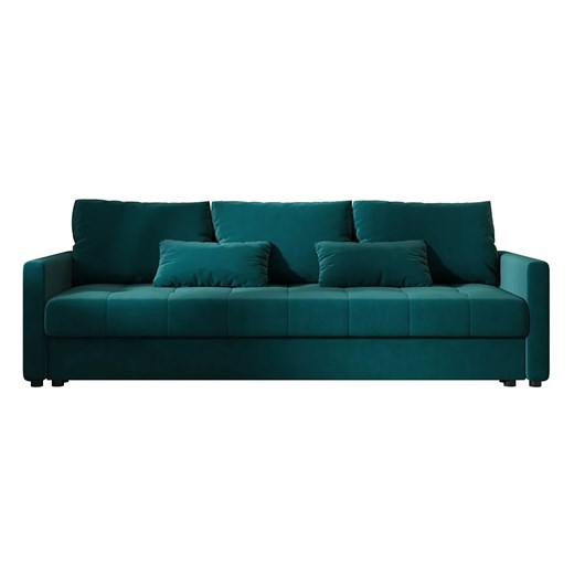 Welurowa rozkładana sofa w kolorze morskim A2-G05 ze sklepu Edinos.pl w kategorii Sofy i kanapy - zdjęcie 186094426