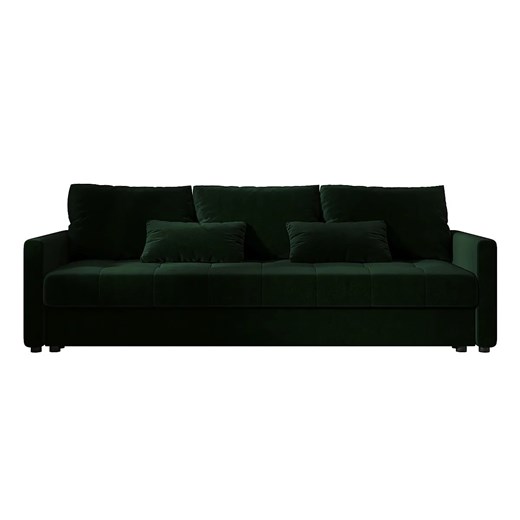 Ciemnozielona welurowa sofa rozkładana z pojemnikiem D2-L20 ze sklepu Edinos.pl w kategorii Sofy i kanapy - zdjęcie 186094447