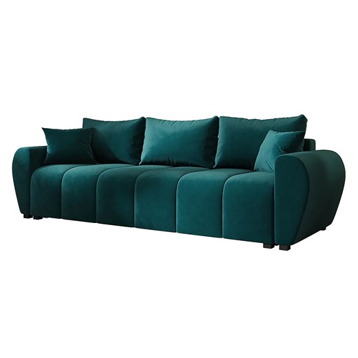 Welurowa sofa rozkładana w kolorze morskim T8-S02 - id: 52958 - marki Elior - 186094577 Welurowa sofa rozkładana w kolorze morskim T8-S02 ze sklepu Edinos.pl w kategorii Sofy i kanapy - zdjęcie 186094577