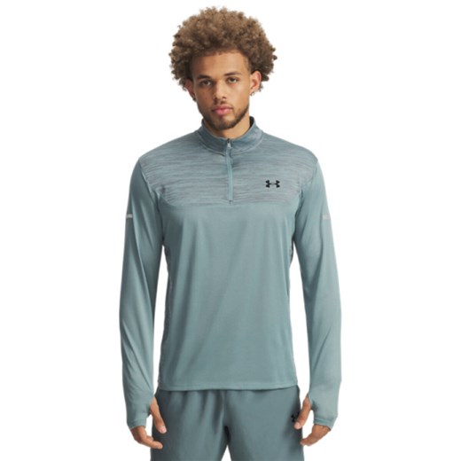 Męska bluza treningowa nierozpinana bez kaptura Under Armour UA Tech Utility 1/4 Zip - niebieska ze sklepu Sportstylestory.com w kategorii Bluzy męskie - zdjęcie 186095085