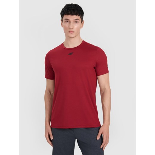 Męska koszulka treningowa 4F 4FWAW25TFTSM1522 - czerwona ze sklepu Sportstylestory.com w kategorii T-shirty męskie - zdjęcie 186095356