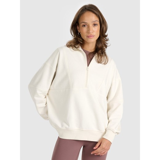 Damska bluza dresowa bez kaptura 4F 4FRAW25TSWSF2358 - biała M Sportstylestory.com