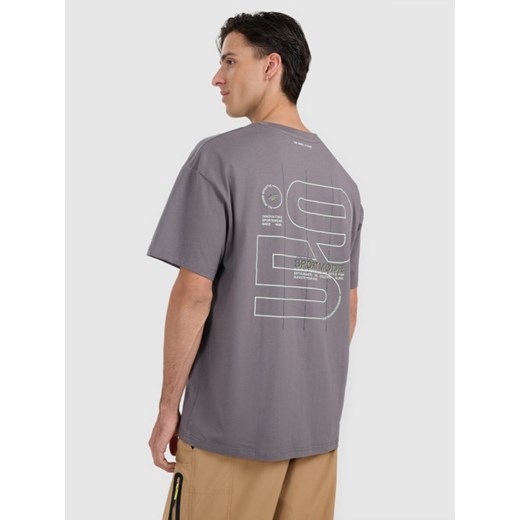 Męski t-shirt z nadrukiem 4F 4FRAW25TTSHM3220 - szary ze sklepu Sportstylestory.com w kategorii T-shirty męskie - zdjęcie 186095957