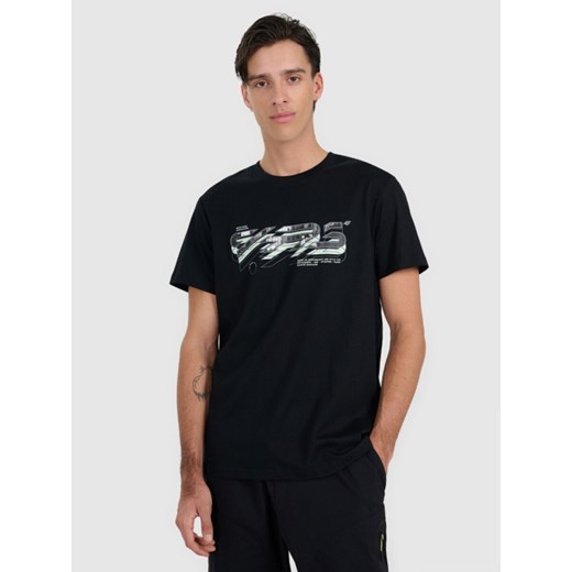 Męski t-shirt z nadrukiem 4F 4FRAW25TTSHM3221 - czarny ze sklepu Sportstylestory.com w kategorii T-shirty męskie - zdjęcie 186095989