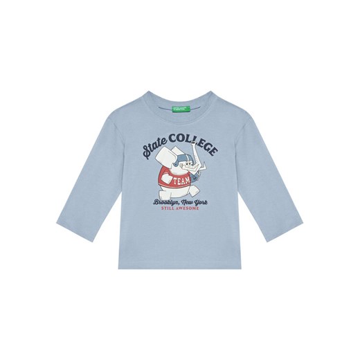United Colors Of Benetton Bluzka 35RYG10K4 Błękitny Regular Fit ze sklepu MODIVO w kategorii T-shirty chłopięce - zdjęcie 186096437