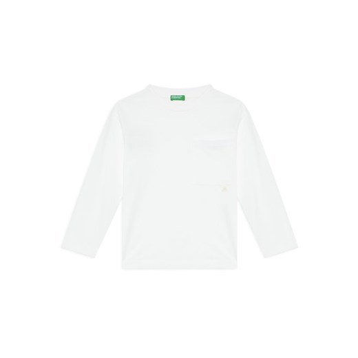 United Colors Of Benetton Bluzka 3I1XC10QS Biały Regular Fit ze sklepu MODIVO w kategorii Bluzki dziewczęce - zdjęcie 186096456