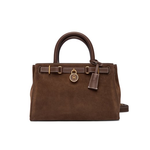 Tommy Hilfiger Torebka American Icon Mini Tote Suede Le AW0AW18202 Brązowy ze sklepu MODIVO w kategorii Torebki damskie - zdjęcie 186096578