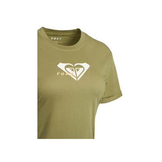 Roxy T-Shirt Oceanregular ERJZT06078 Zielony Regular Fit L MODIVO