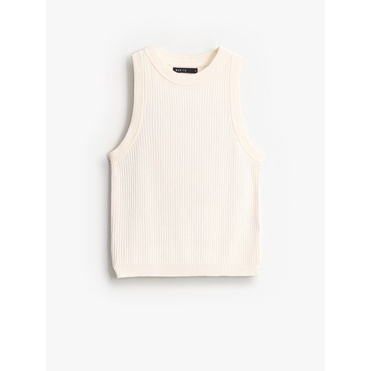 Mohito - Dopasowany top - kremowy ze sklepu Mohito w kategorii Bluzki damskie - zdjęcie 186097469