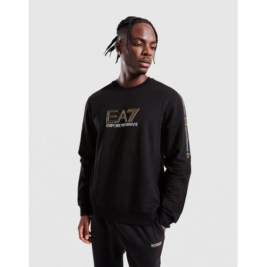 EMPORIO ARMANI 7 BLUZA TAPE LL CREW BLK/GLD ze sklepu JD Sports  w kategorii Bluzy męskie - zdjęcie 186097727