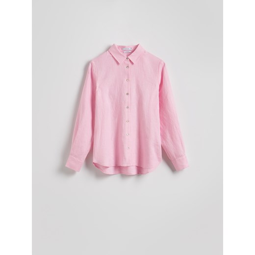 Reserved - Lniana koszula - różowy ze sklepu Reserved w kategorii Koszule damskie - zdjęcie 186098139