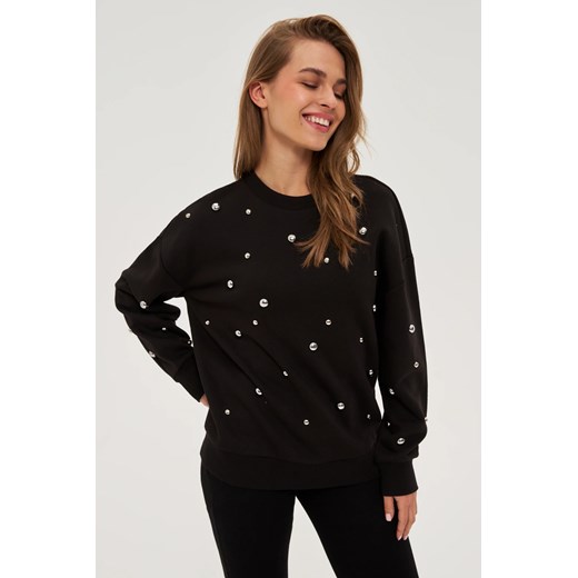 Bluza z dżetami czarna ze sklepu Moodo.pl w kategorii Bluzy damskie - zdjęcie 186098167