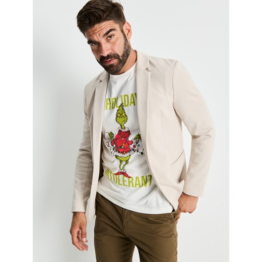 Sinsay - Koszulka z krótkim rękawem Grinch - kremowy Sinsay 2XL Sinsay