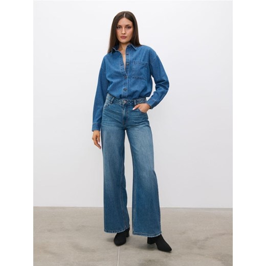 Sinsay - Jeansy wide leg - niebieski - id: 891EV-67J - marki Sinsay - 186098728 Sinsay - Jeansy wide leg - niebieski ze sklepu Sinsay w kategorii Jeansy damskie - zdjęcie 186098728