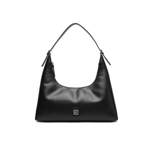 Torebka Calvin Klein Emblem Hw Lthr Shoulder Bag LV04F3262G Czarny ze sklepu eobuwie.pl w kategorii Torebki damskie - zdjęcie 186099429