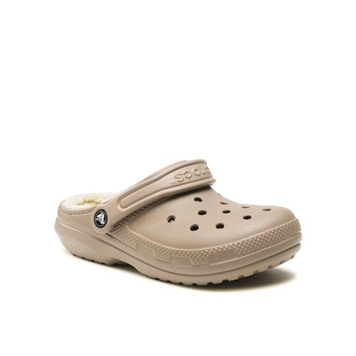 Klapki Crocs Crocs Classic Lined Clog 203591 Beżowy ze sklepu eobuwie.pl w kategorii Klapki damskie - zdjęcie 186099625