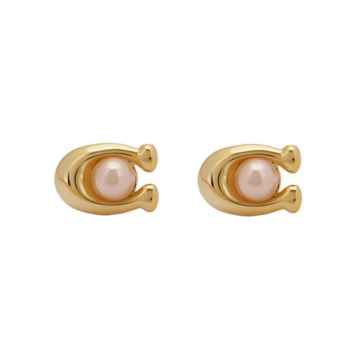 Kolczyki Coach Pearl Signature C Stud Earrings 37341922GLD651 Złoty ze sklepu eobuwie.pl w kategorii Kolczyki - zdjęcie 186100687
