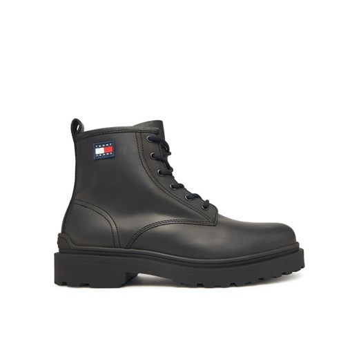Trzewiki Tommy Jeans Tjm Lace Up Rubberized EM0EM01628 Czarny ze sklepu eobuwie.pl w kategorii Buty zimowe męskie - zdjęcie 186100847
