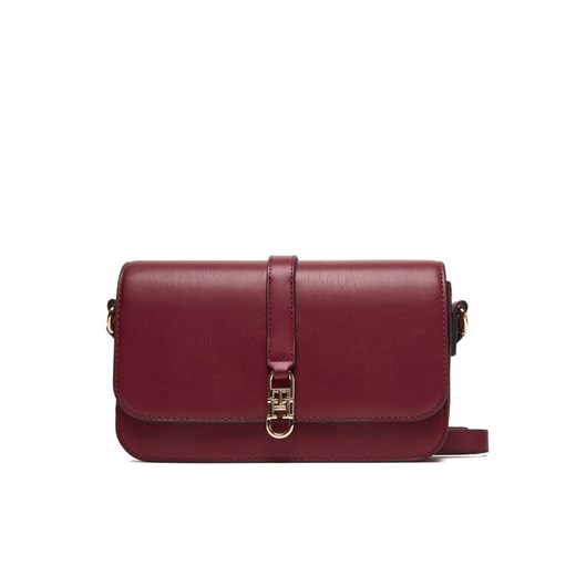 Torebka Tommy Hilfiger Th Libre Flap Crossover AW0AW17723 Bordowy ze sklepu eobuwie.pl w kategorii Listonoszki - zdjęcie 186100896