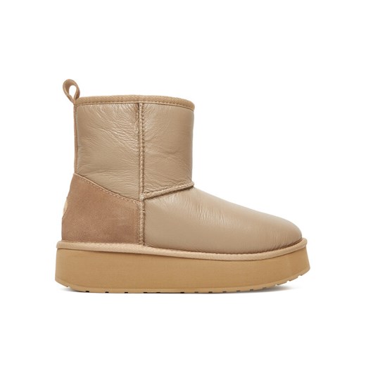 Śniegowce EMU Australia Stinger Mini Flatform Leather W13189 Beżowy ze sklepu eobuwie.pl w kategorii Śniegowce damskie - zdjęcie 186101287