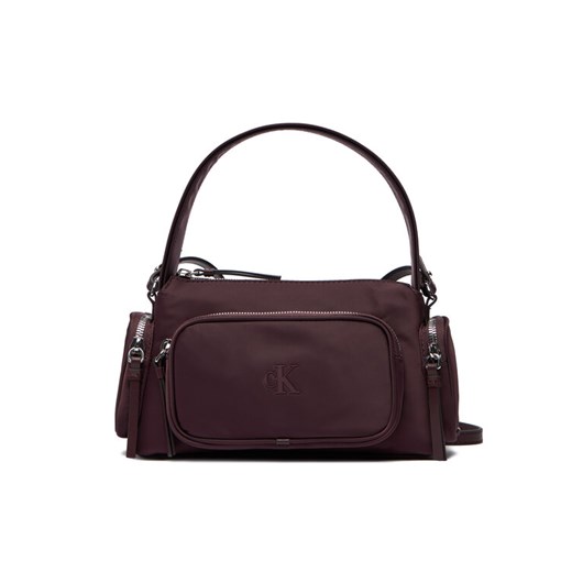 Torebka Calvin Klein Pocket Nylon Bag W/ Strap LV04F3132G Bordowy ze sklepu eobuwie.pl w kategorii Listonoszki - zdjęcie 186101617