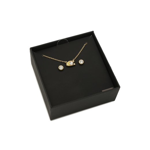 Zestaw naszyjnik i kolczyki Coach Signature Necklace & Earring Set 37412845GLD110 Złoty ze sklepu eobuwie.pl w kategorii Komplety biżuterii - zdjęcie 186101635