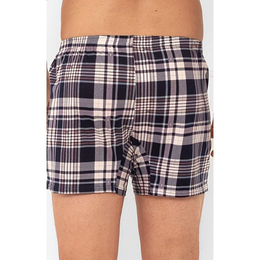 Bawełniane bokserki męskie w kratkę Brit, Kolor granatowo-beżowy, Rozmiar M, Italian Fashion ze sklepu Primodo w kategorii Majtki męskie - zdjęcie 186119195