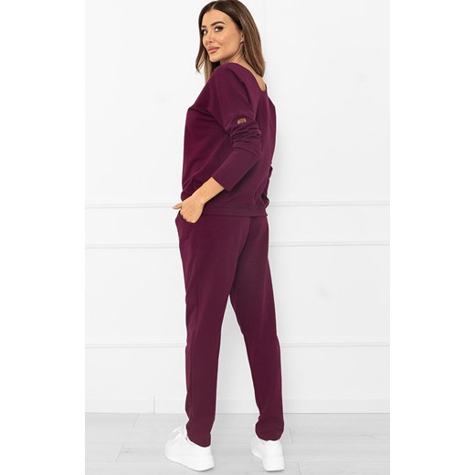 Damski komplet dresowy burgundowy Karina, Kolor burgund, Rozmiar S, Italian Fashion ze sklepu Primodo w kategorii Dresy damskie - zdjęcie 186119226