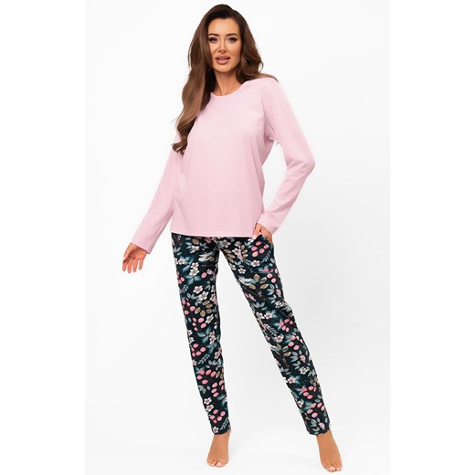 Bawełniana piżama damska na długi rękaw i długie spodnie Marisal, Kolor różowo-granatowy, Rozmiar S, Italian Fashion ze sklepu Primodo w kategorii Piżamy damskie - zdjęcie 186119326