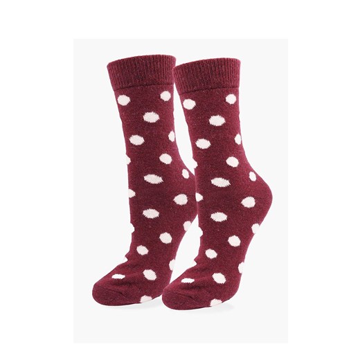 Marilyn bordowe skarpetki damskie w kropki Angora F30, Kolor bordowy, Rozmiar uniwersalny, Marilyn ze sklepu Primodo w kategorii Skarpetki damskie - zdjęcie 186119639