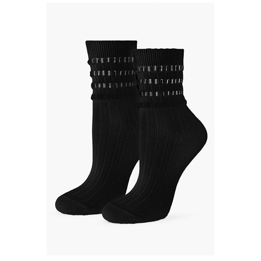 Marilyn czarne skarpetki z ozdobnym ściągaczem Mirrors, Kolor czarny, Rozmiar 36-40, Marilyn ze sklepu Primodo w kategorii Skarpetki damskie - zdjęcie 186119718