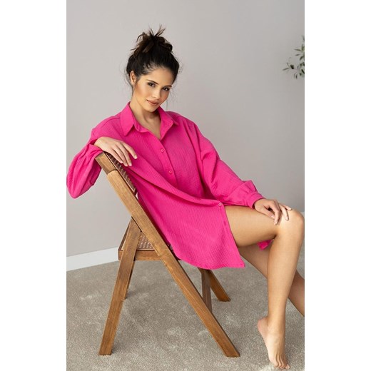 Koszula muślinowa damska Magenta, Kolor różowy, Rozmiar S/M, SENSIS ze sklepu Primodo w kategorii Koszule nocne - zdjęcie 186119885