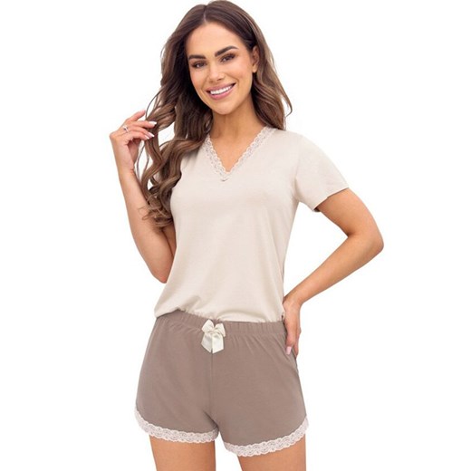 Donna krótka piżama damska cappuccino-beż Daphne, Kolor cappuccino-beż, Rozmiar S, Donna ze sklepu Intymna w kategorii Piżamy damskie - zdjęcie 186120858