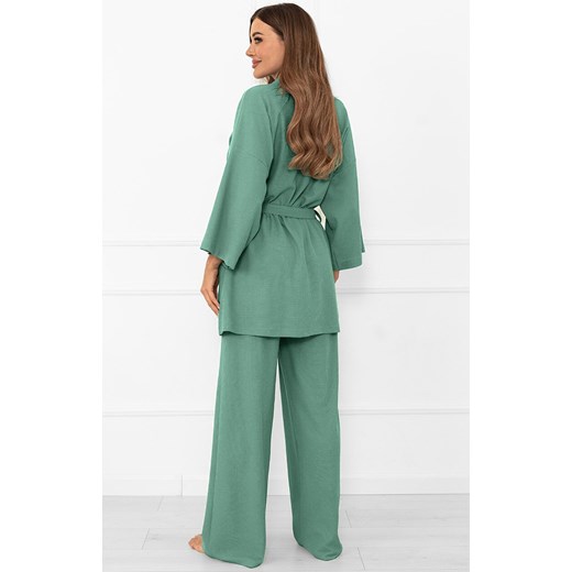 Szlafrok damski kimono z rękawem 3/4 szałwia Bono, Kolor szałwia, Rozmiar S, Italian Fashion ze sklepu Intymna w kategorii Szlafroki damskie - zdjęcie 186120946