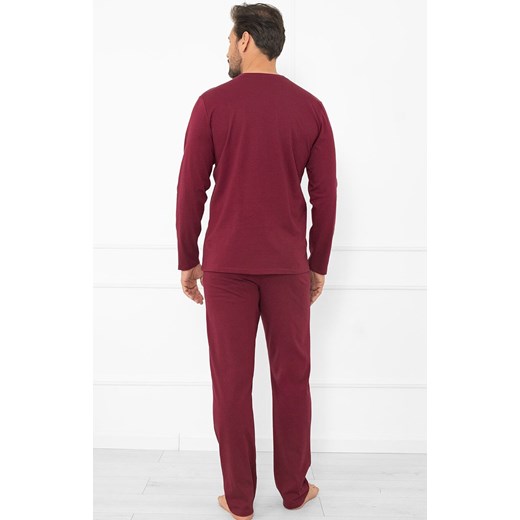 Bawełniana piżama męska długa bordowa Gordo, Kolor bordowy, Rozmiar S, Italian Fashion ze sklepu Intymna w kategorii Piżamy męskie - zdjęcie 186120969