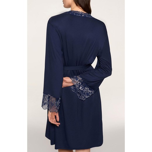 Marilyn peniuar damski z mieniącą się koronką Daisy, Kolor granatowo-srebrny, Rozmiar S/M, Marilyn ze sklepu Intymna w kategorii Szlafroki damskie - zdjęcie 186121495