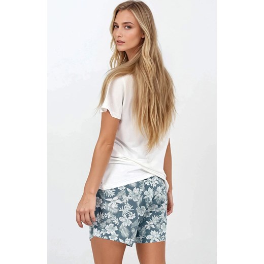 Wiskozowa piżama damska Calm Summer, Kolor biało-zielony, Rozmiar M, Momenti per me ze sklepu Intymna w kategorii Piżamy damskie - zdjęcie 186121685